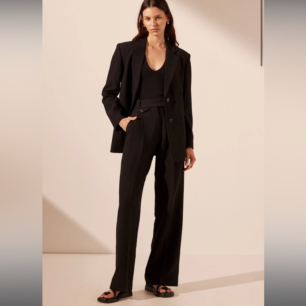 NWOT Shona Joy Irena High Waisted Tailored Pant - Black Size US 2